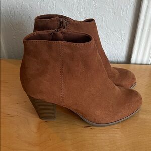 Old Navy Tan Suede Ankle Booties